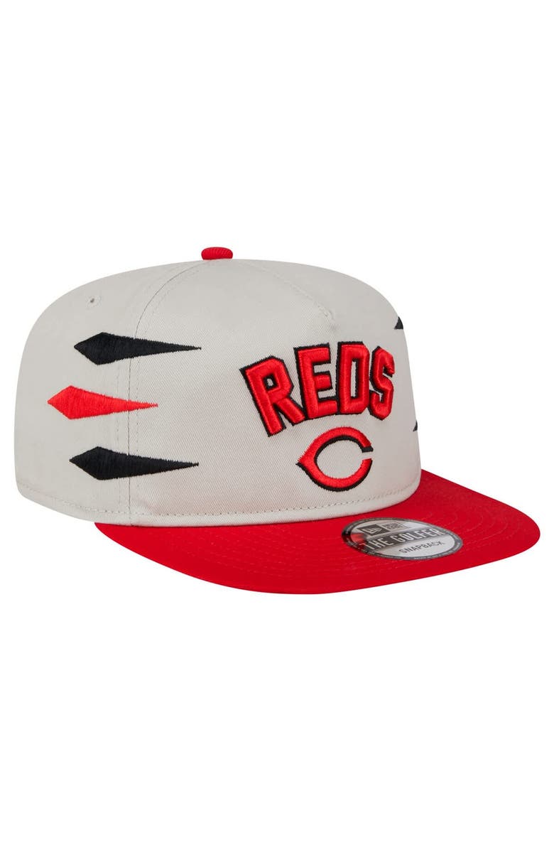 New Era Men's New Era Cream Cincinnati Reds Iron Golfer Snapback Hat, Alternate, color, Cream