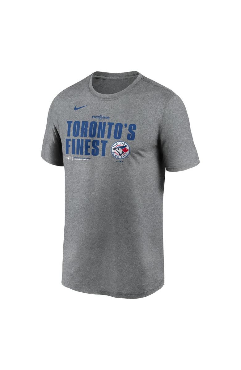 Nike Men's Nike Heather Charcoal Toronto Blue Jays 2025 MLB Postseason Legend Dri-FIT T-Shirt, Alternate, color, 