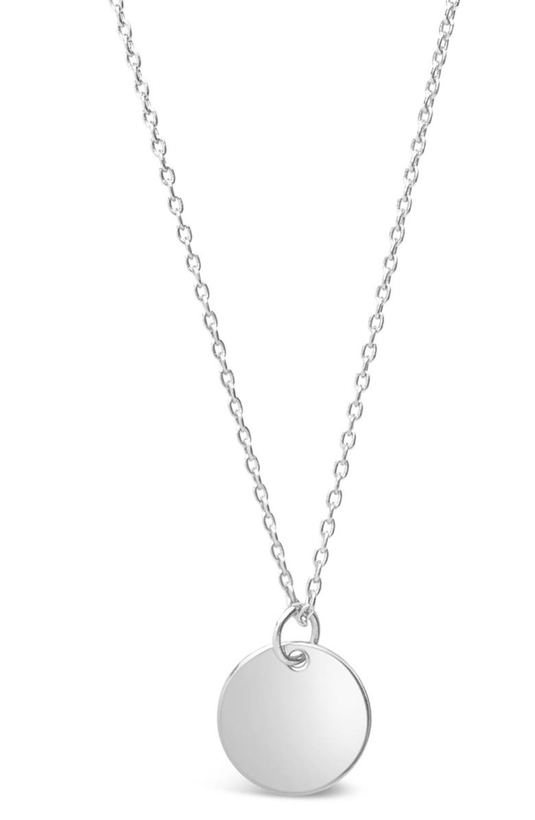 Sterling Forever Sterling Silver Disc Charm Necklace, Main, color, Silver