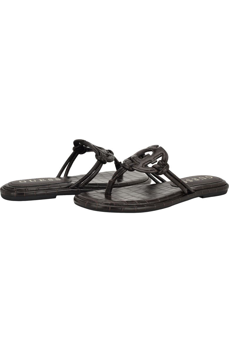 GUESS Saime Croc Embossed Sandal, Alternate, color,