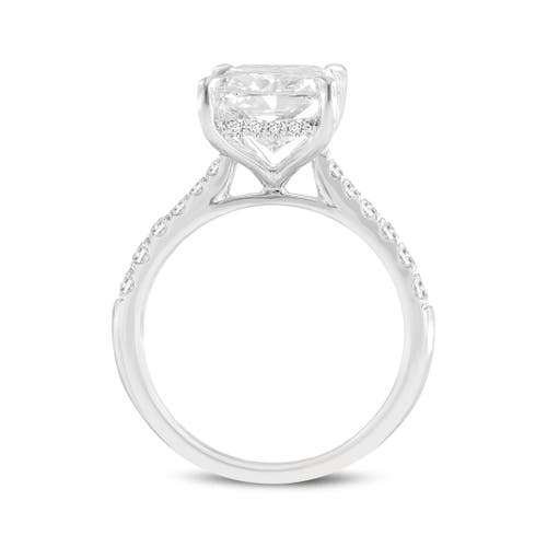 Luvmyjewelry Bayan 14k White Gold Radiant Cut Lab Grown Diamond Hidden Halo Engagement Ring In 14k White Gold