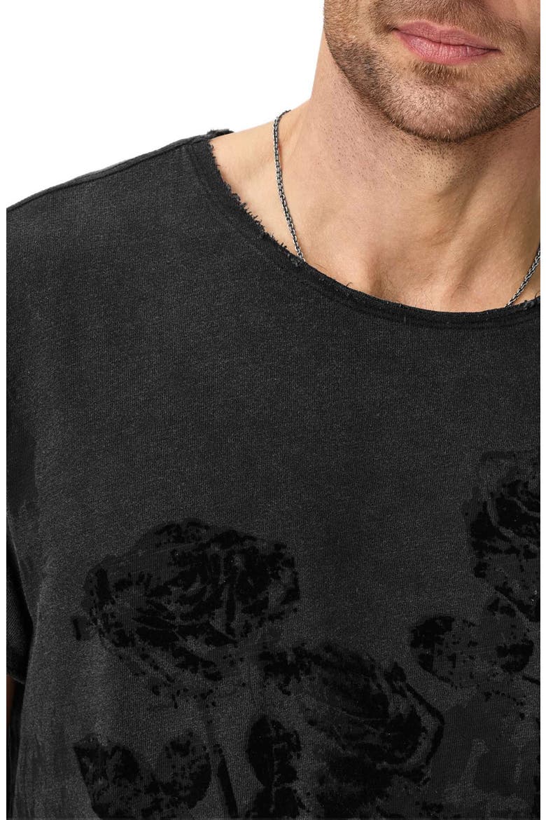 Raw Edge Graphic T-Shirt, Alternate, color, CHARCOAL