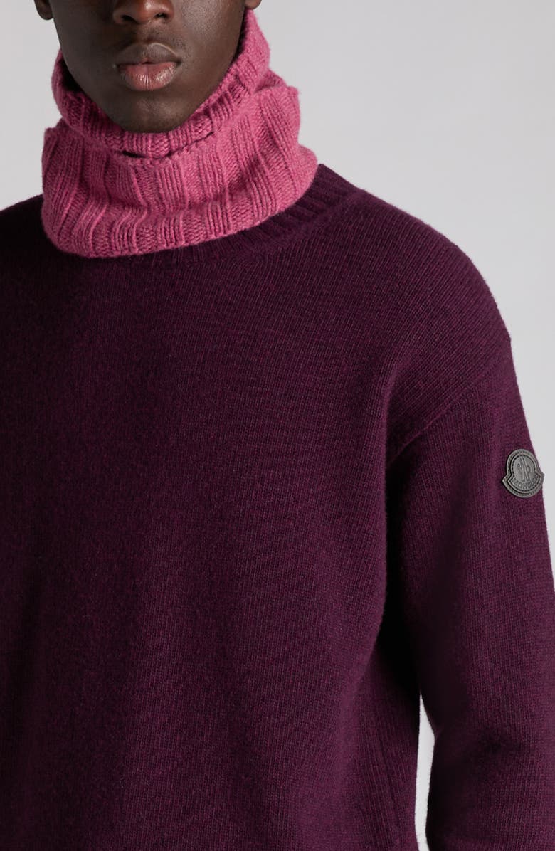 Moncler Turteneck Scarf, Alternate, color, Red Violet