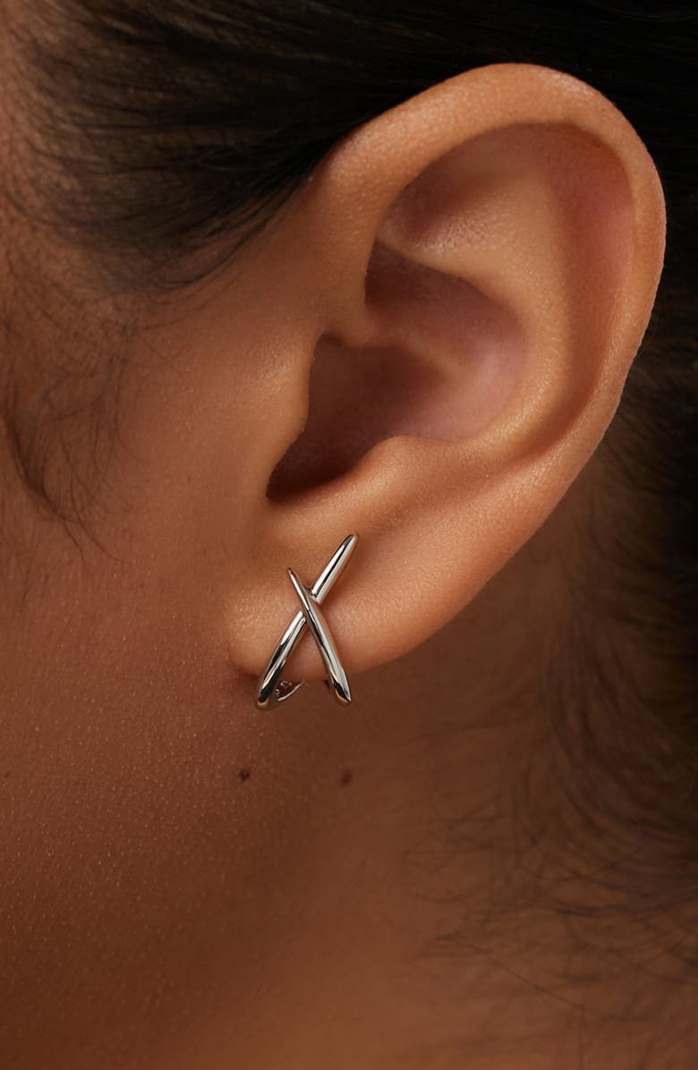 Ana Luisa Sloane Crisscross Stud Earrings, Alternate, color, Silver