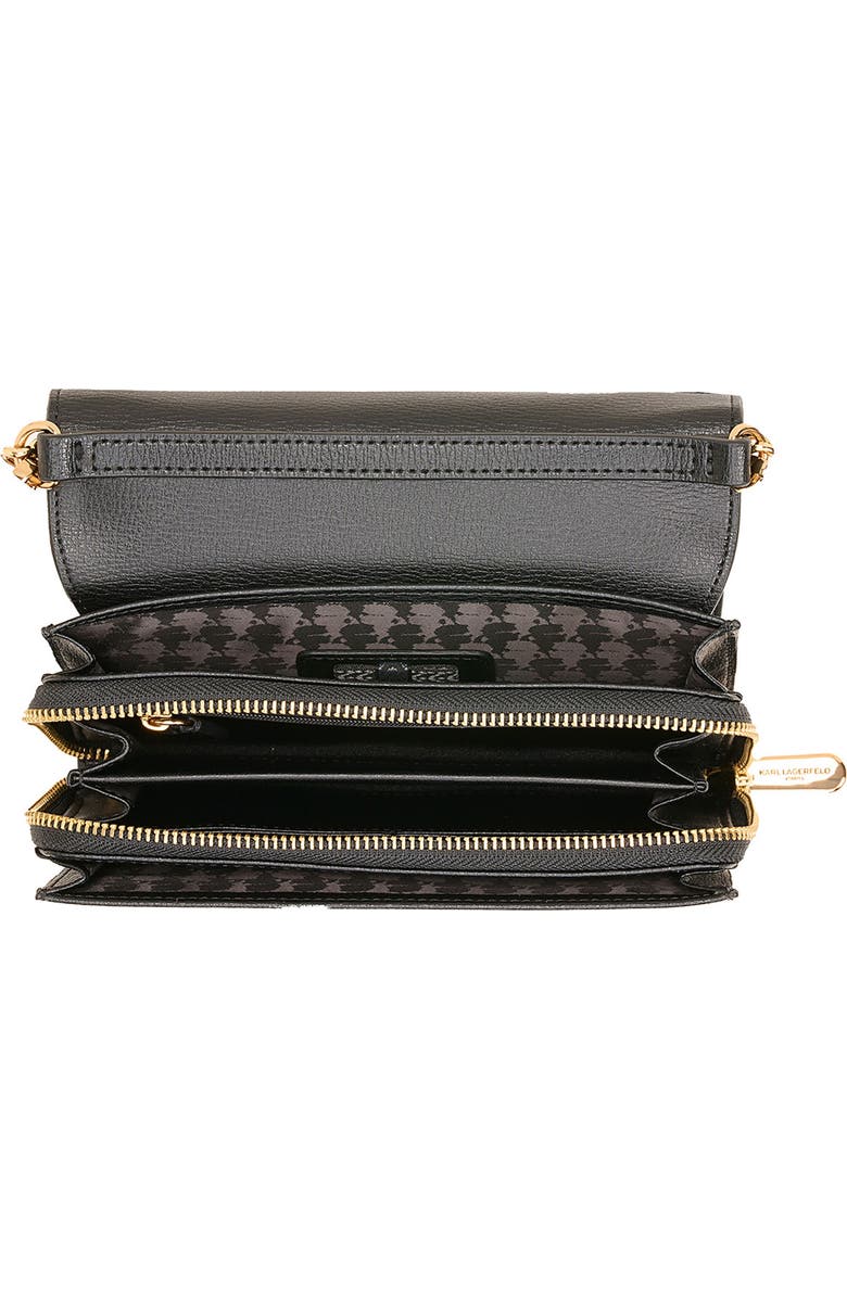 KARL LAGERFELD PARIS Lourdes Crossbody, Alternate, color, Black/Gold