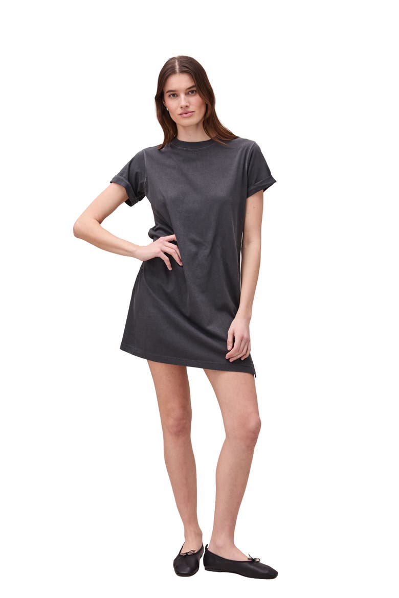 The Relaxed Mini Tee Dress, Alternate, color, Stretch Limo