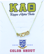 Color Shout Kappa Alpha Theta Sorority Gold Heart Necklace