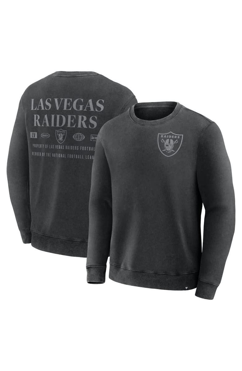 FANATICS Men's Fanatics Black Las Vegas Raiders Deep Route Pullover Sweatshirt, Main, color, Black