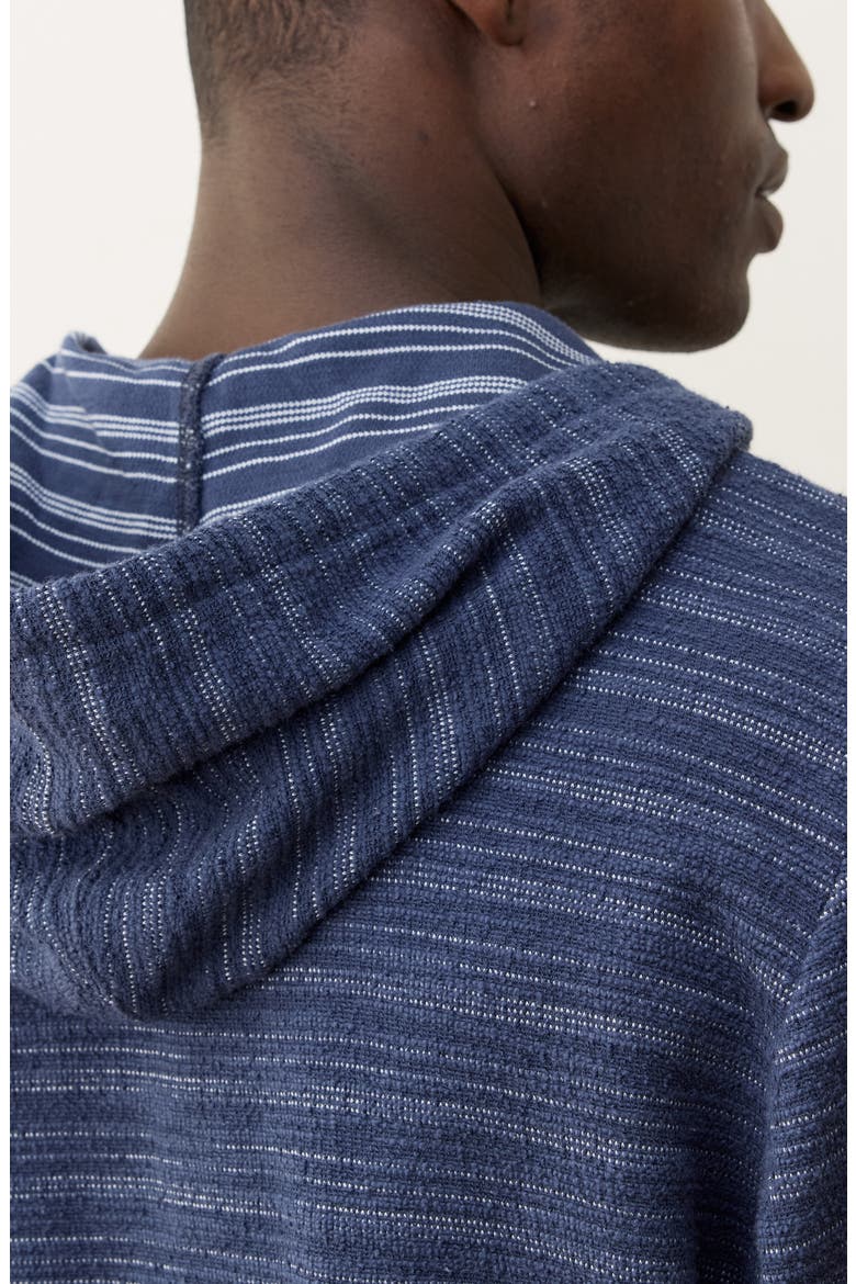 Portola Stripe Slub Cotton Blend Beach Hoodie, Alternate, color, NAVY/ NATURAL STRIPE