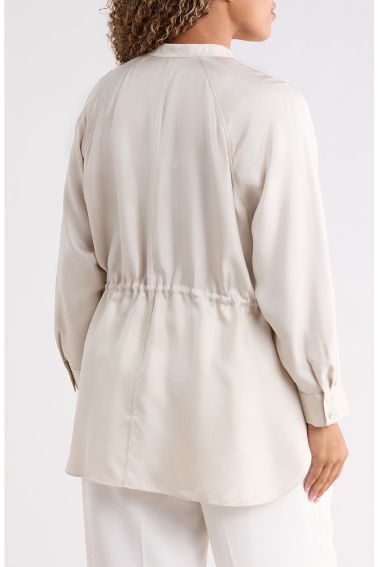 Silk Mandarin Collar Shirt, Alternate, color, PLSTR