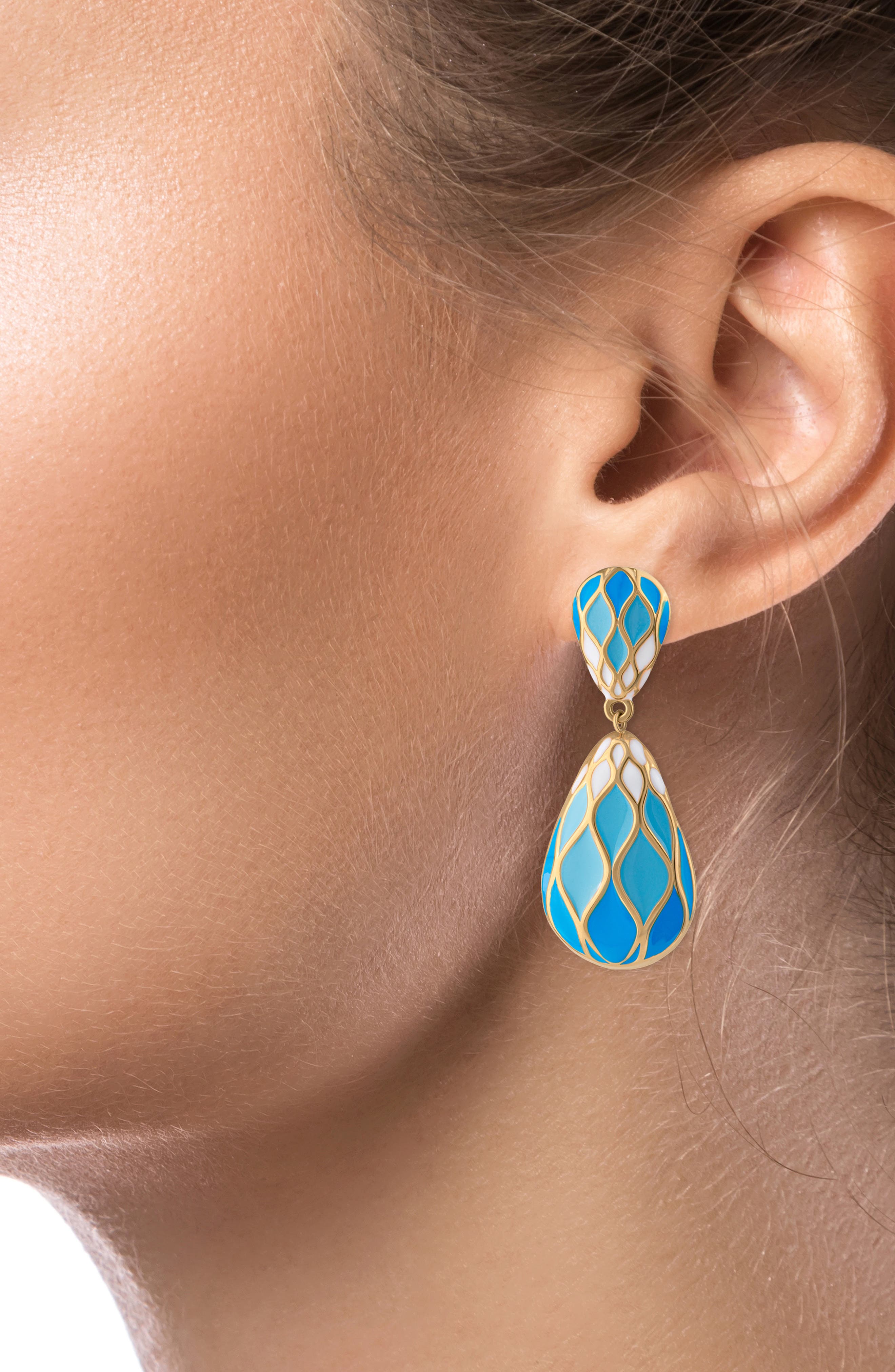 JARDIN Double Pear Mosaic Statement Drop Earrings (Women) | Nordstromrack