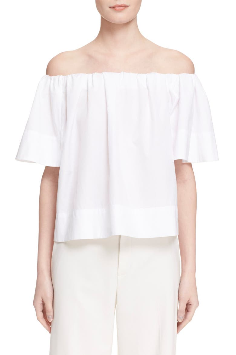 Off the Shoulder Cotton Top, Main, color, OFF WHITE