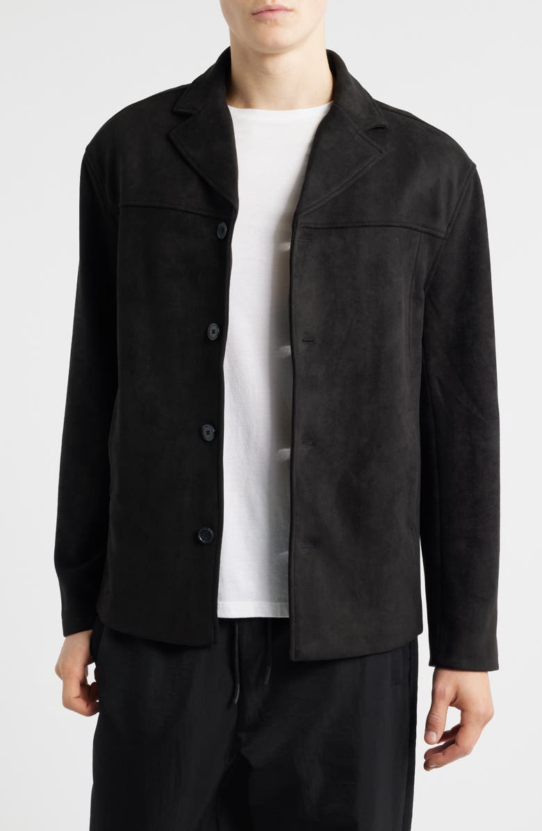 KROST Faux Suede Shirt Jacket, Main, color, Black