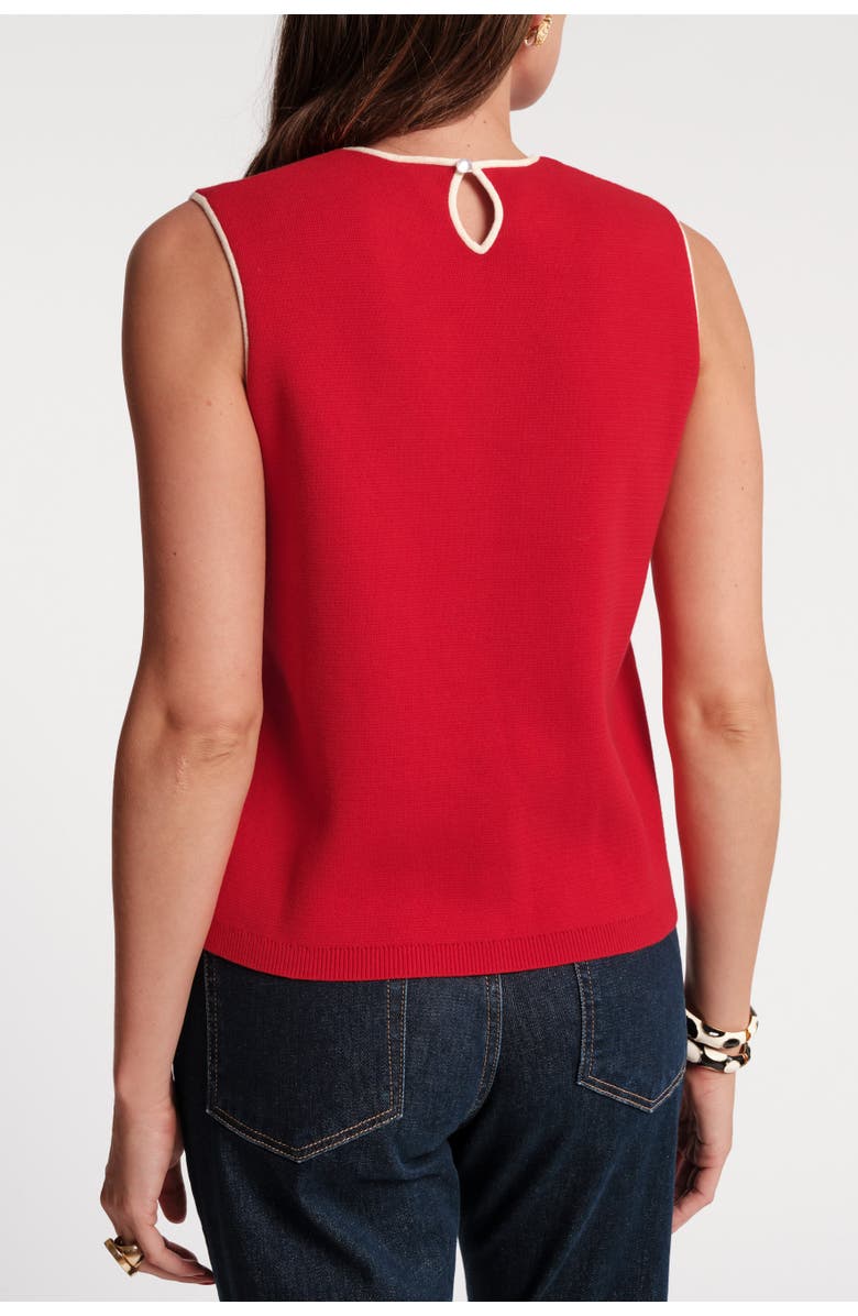 Frances Valentine Darling Shell Colorblock Piping, Alternate, color, Red/Oyster