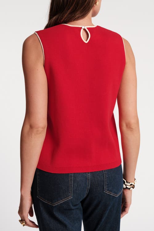 Frances Valentine Darling Shell Colorblock Piping In Red