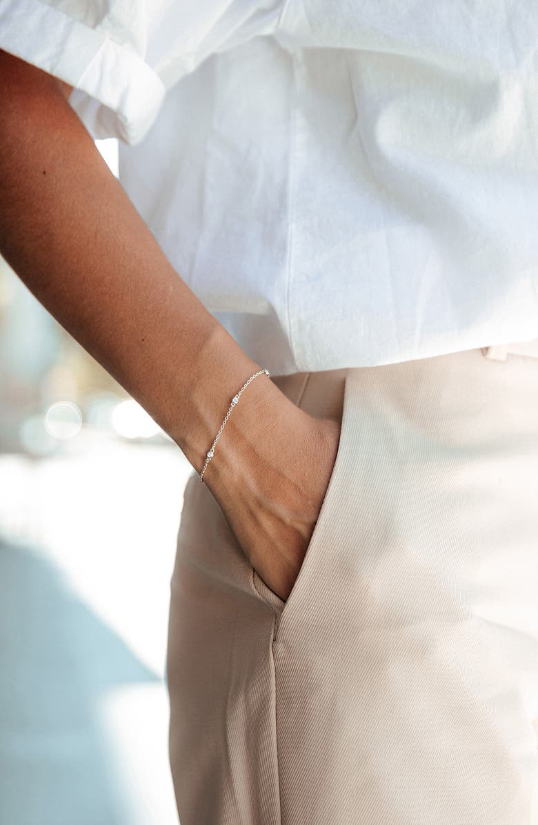 Vincero The Sapphire Trio Station Bracelet, Alternate, color, Silver