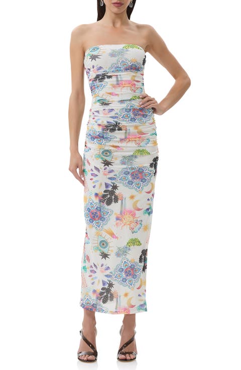 Marlo Strapless Mesh Maxi Dress