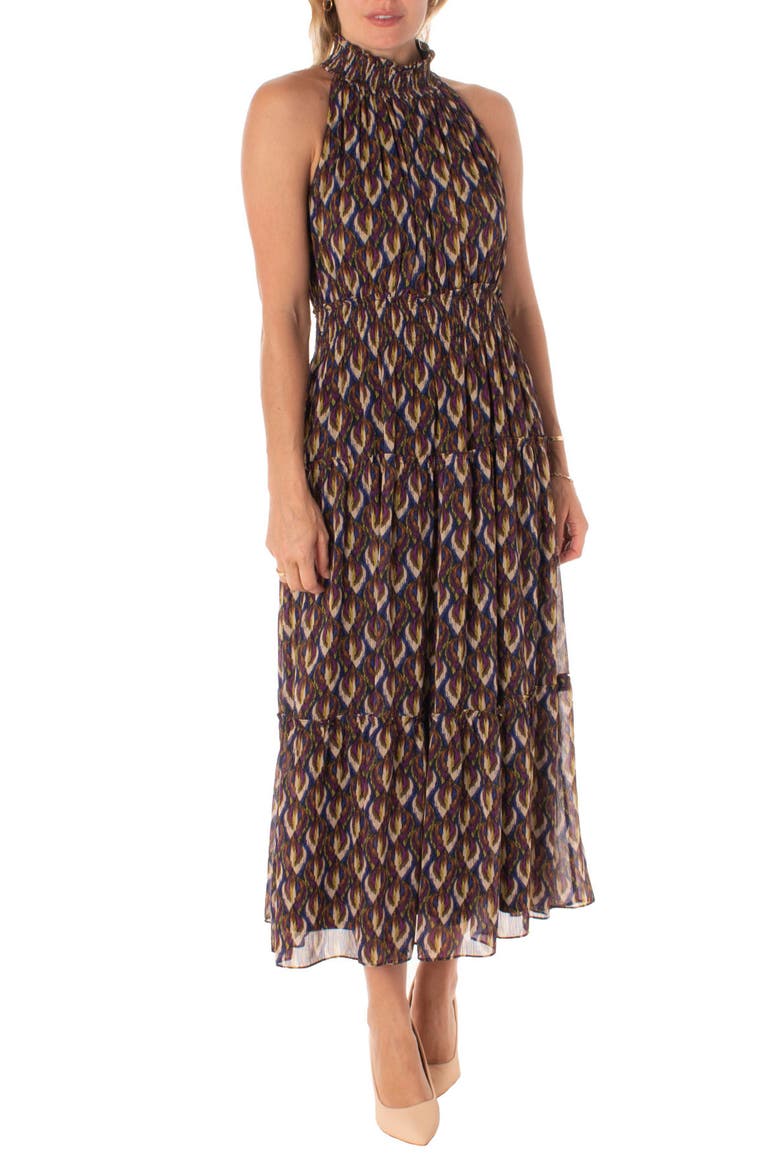Ruffle Neck Halter Smocked Waist Maxi Dress (Women) | Nordstromrack