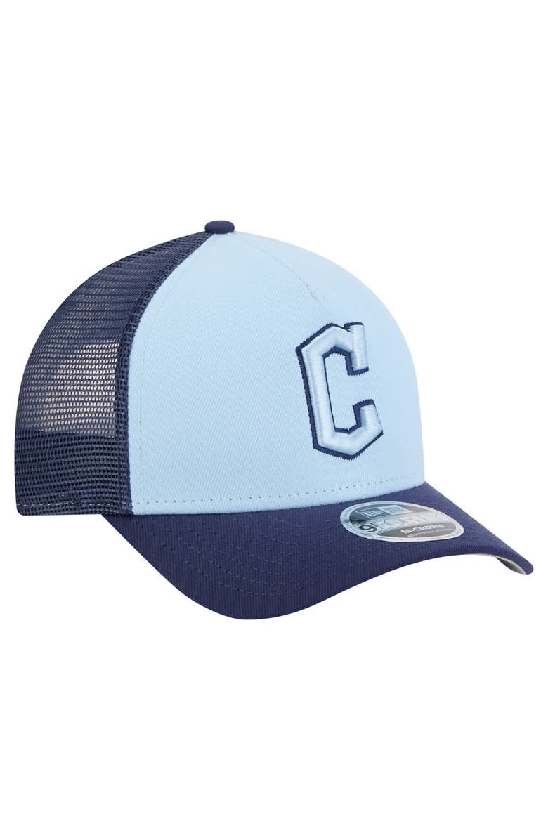 New Era Men's New Era Light Blue/Navy Cleveland Guardians 2-Tone Color Pack 9FORTY Adjustable Trucker Hat, Alternate, color, 