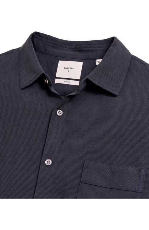 Billy Reid Rosedale Standard Fit Textured Silk & Cotton Button-up Shirt In Blue