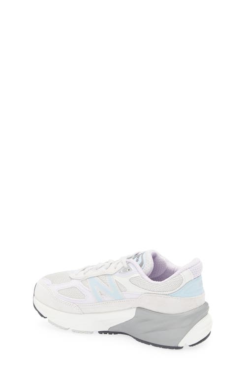 New Balance Kids' 990v6 Sneaker In Grey Matter/bright Lavender