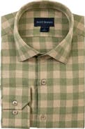 Scott Barber Canclini Regular Fit Check Cotton Mélange Flannel Button-Up Shirt