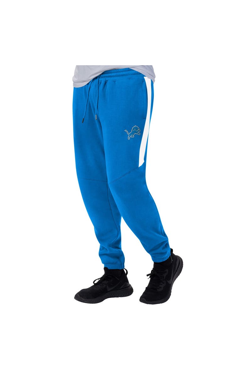 STARTER Men's Starter Blue/White Detroit Lions Goal Post Fleece Pants, Alternate, color, 