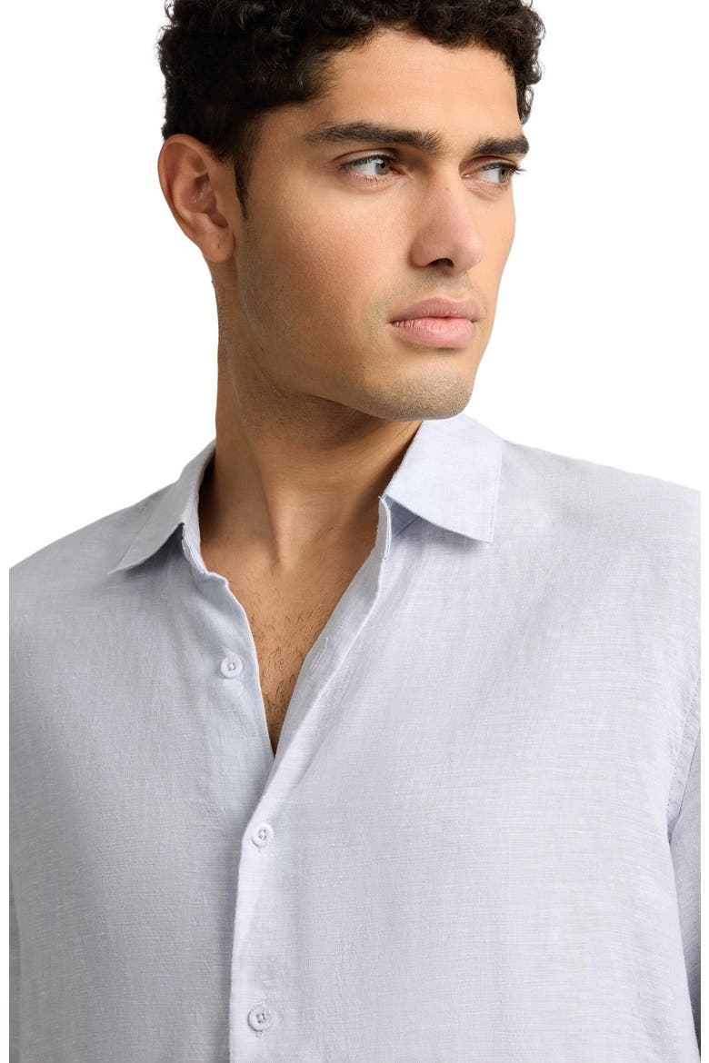Linen Long Sleeve Shirt, Alternate, color, LIGHT GREY
