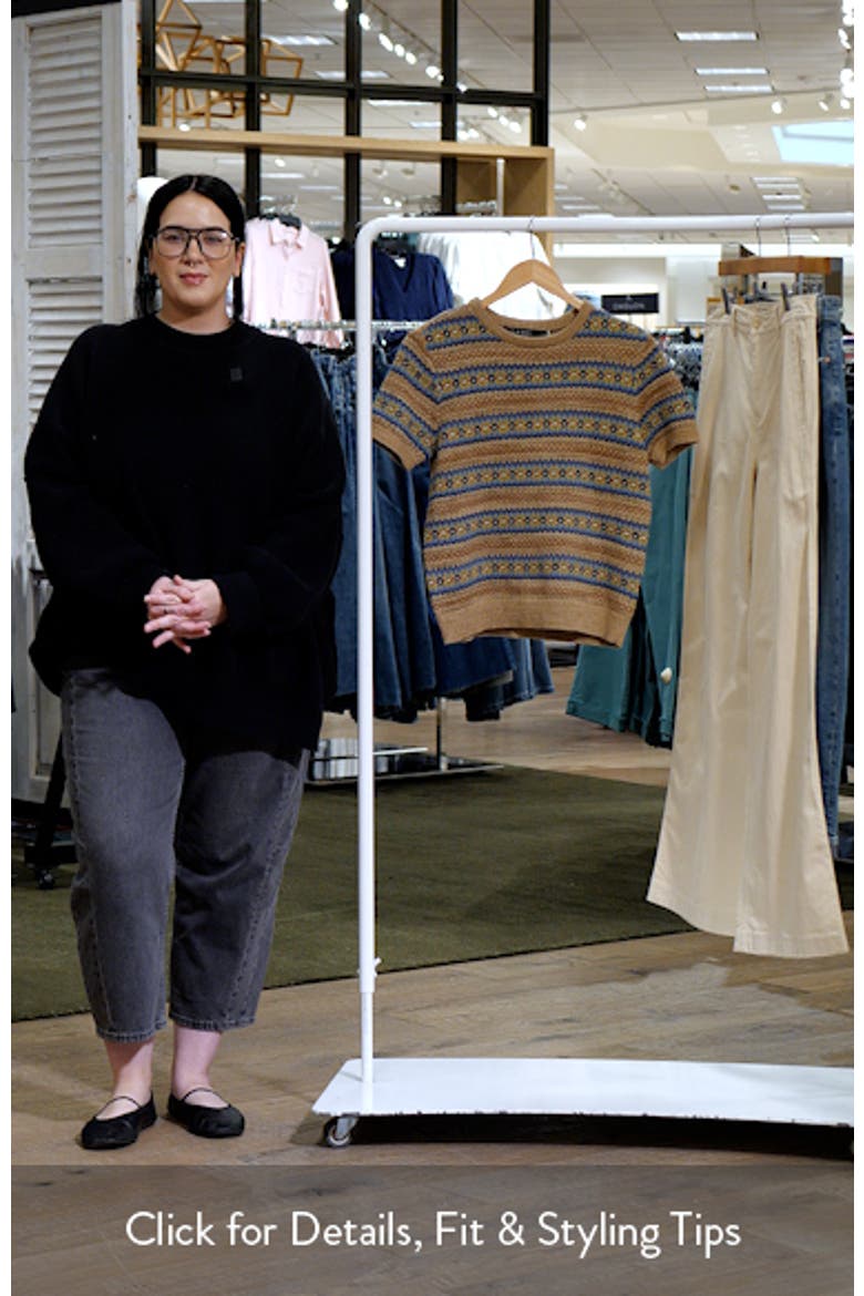 Fair Isle Short Sleeve Cotton & Linen Sweater video