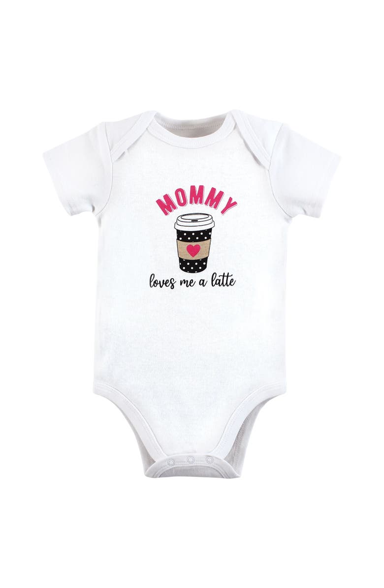 Hudson Baby Three-Piece Set of Cotton Bodysuits, Alternate, color, Mommy Latte