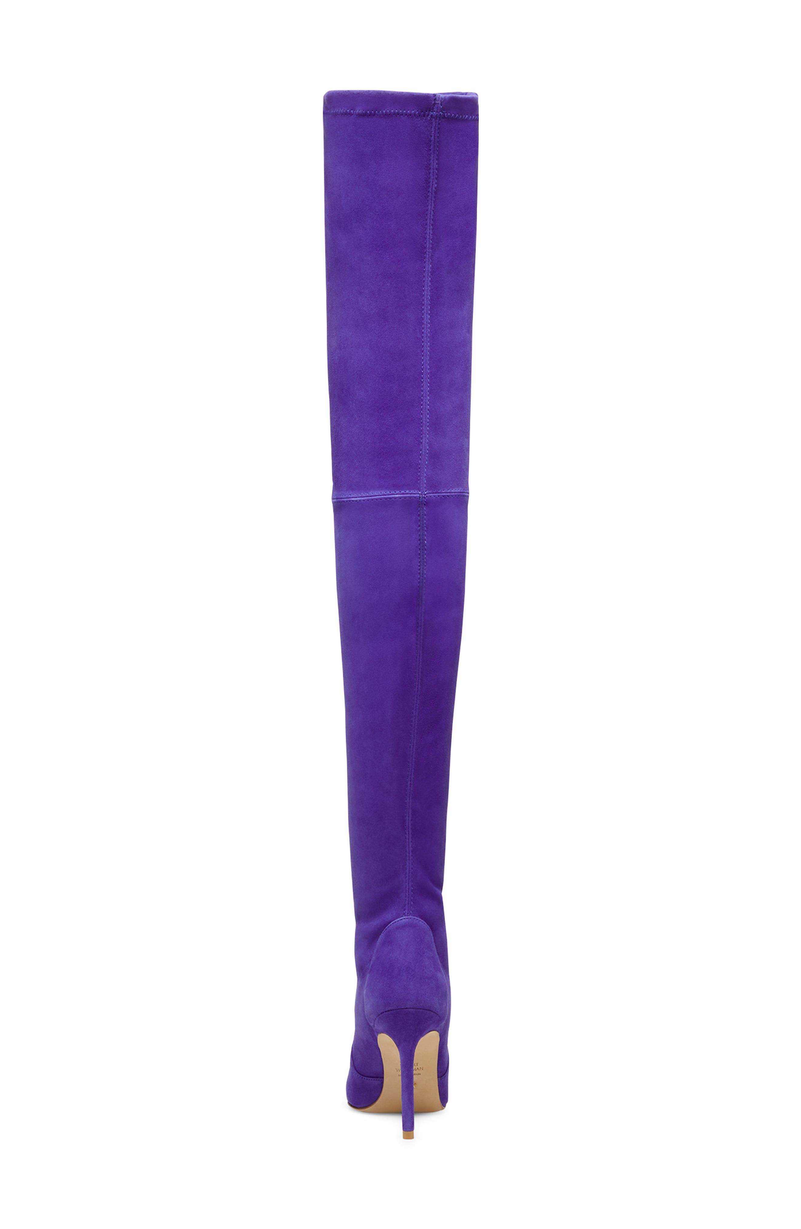 Stuart Weitzman Ultrastuart 100 Stretch Pointed Toe Over the Knee Boot, Alternate, color, Dusk