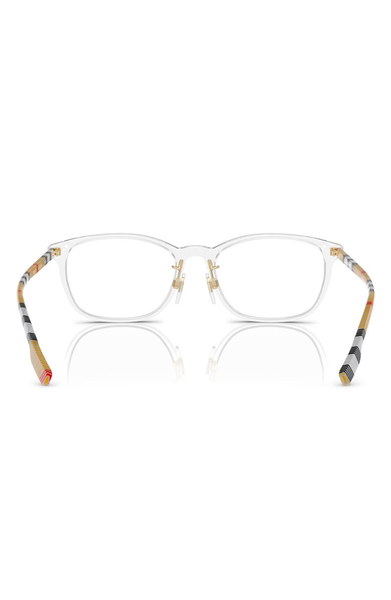 Burberry 53mm Rectangular Optical Glasses, Alternate, color, Transparent / Demo Lens