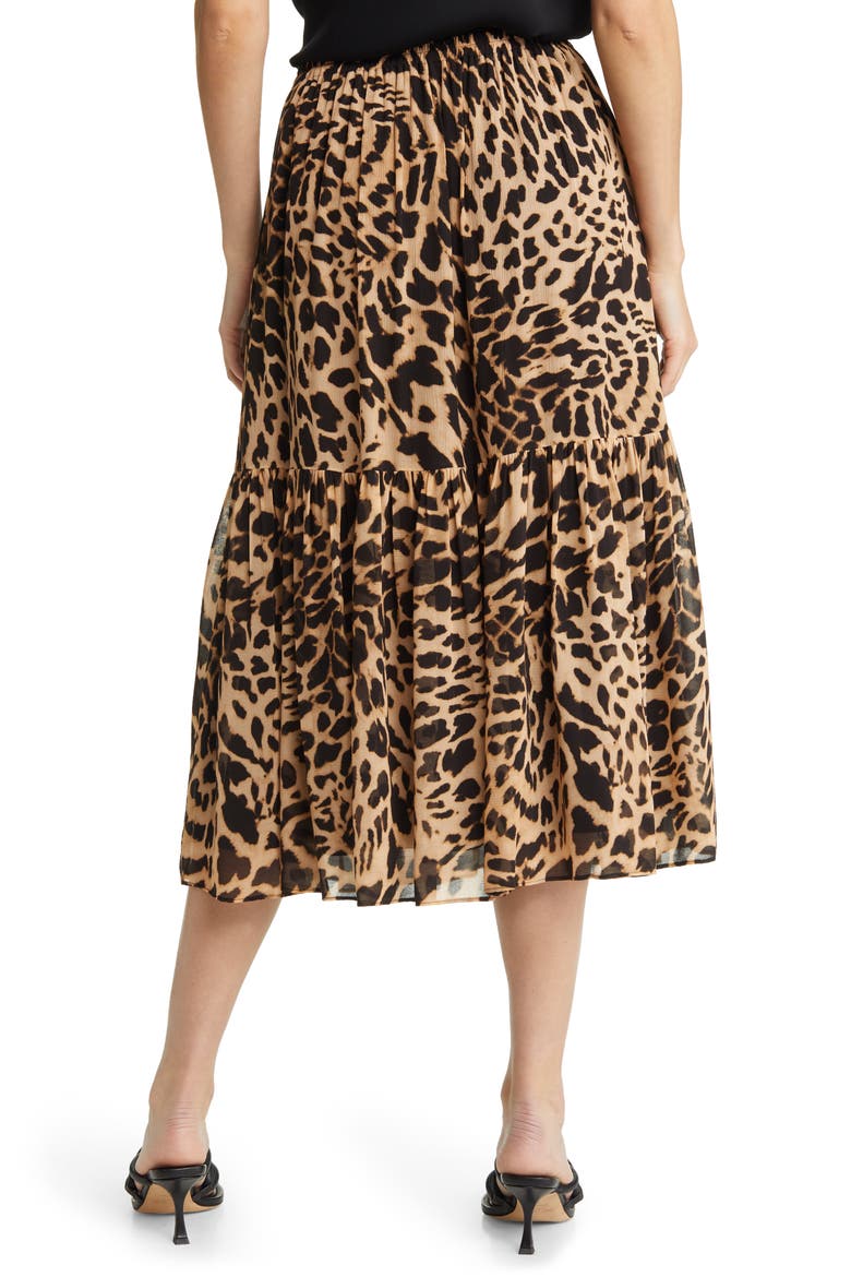 Flora Tiered Midi Skirt, Alternate, color, NATURAL MULTI