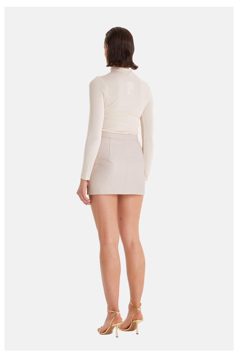Women's Leather Fashion Skirt, Alternate, color, Beige