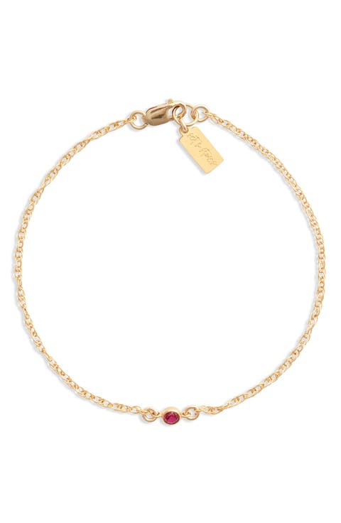 Cubic Zirconia Birthstone Pendant Bracelet