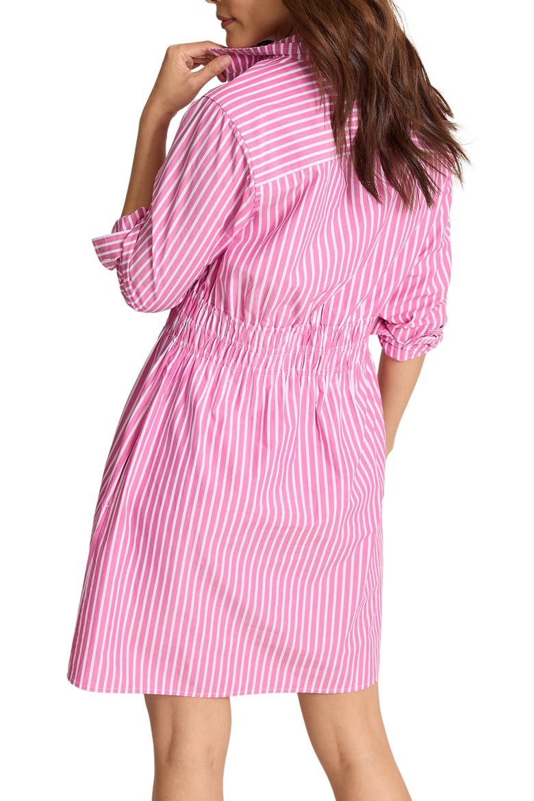 Sunlit Stripe Long Sleeve Shirtdress, Alternate, color, VERY BERRY