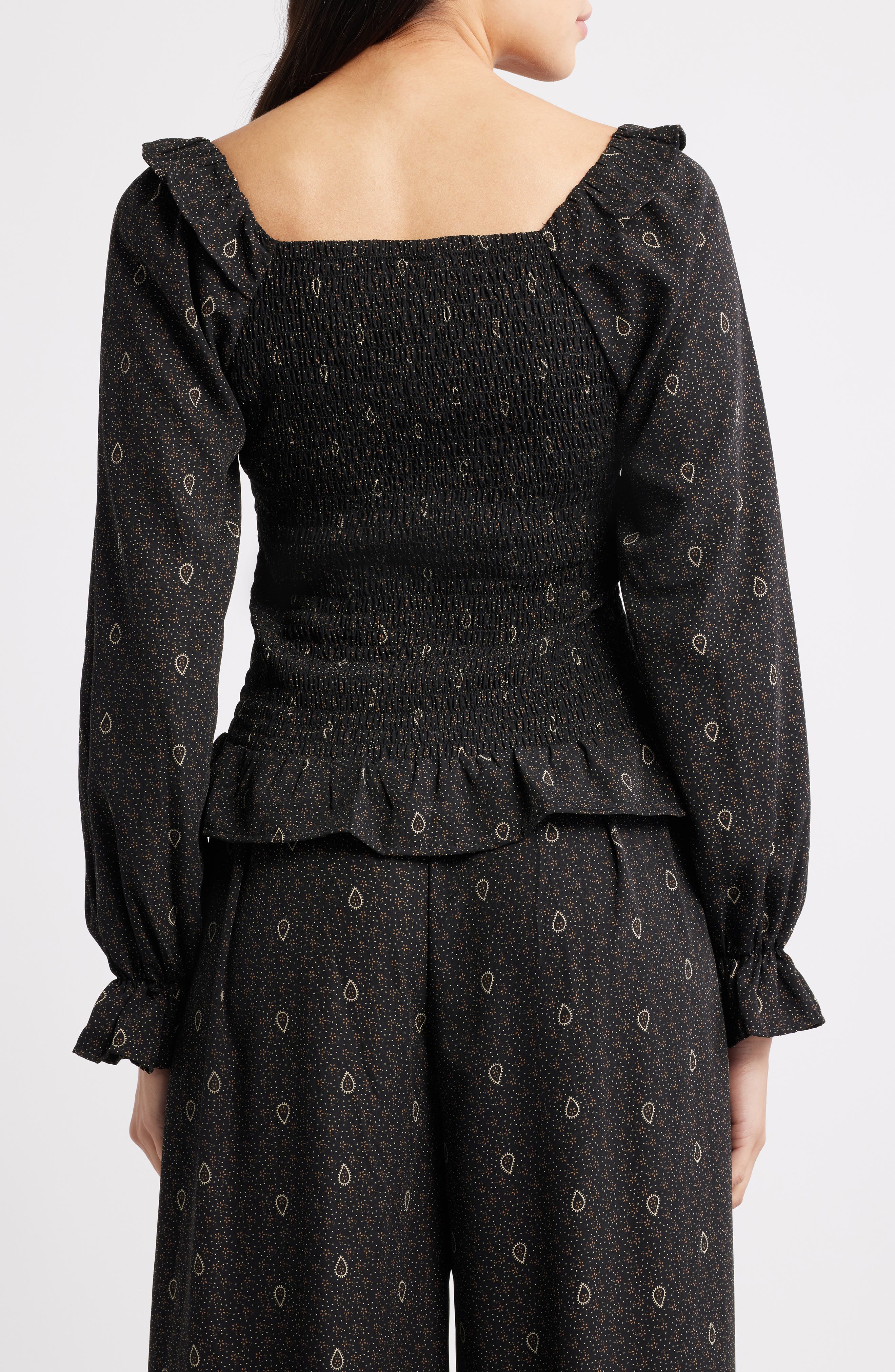 Ruffle Trim Crop Button-Up Shirt - image 2