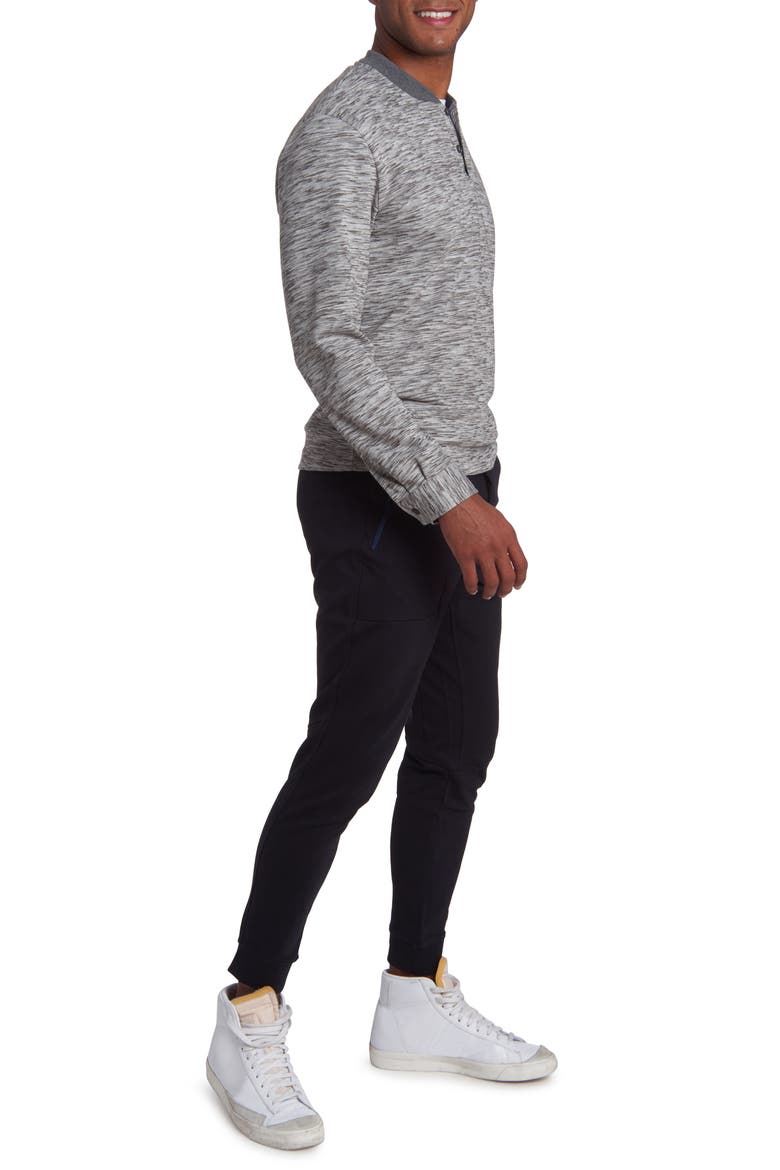 Heathered Henley Shirt, Alternate, color, GREY