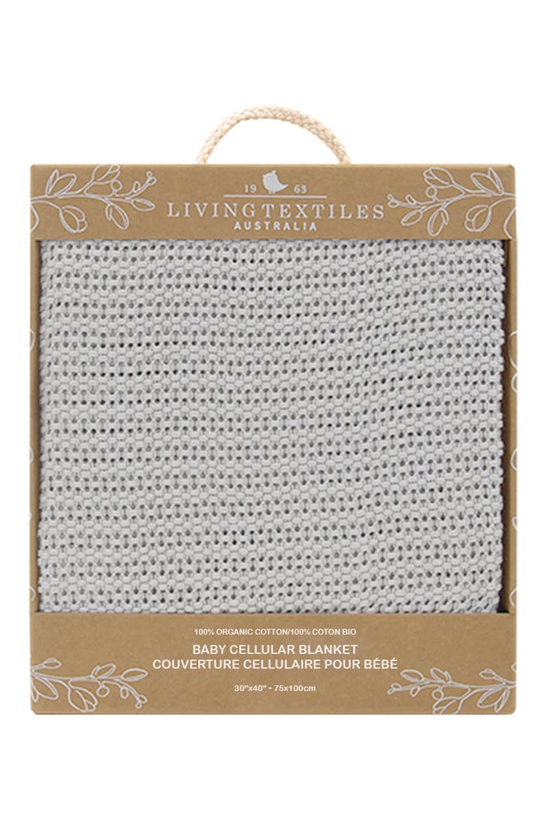 Organic Cotton Thermal Knit Baby Blanket, Alternate, color, GREY