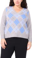 Halogen® Argyle V-Neck Sweater
