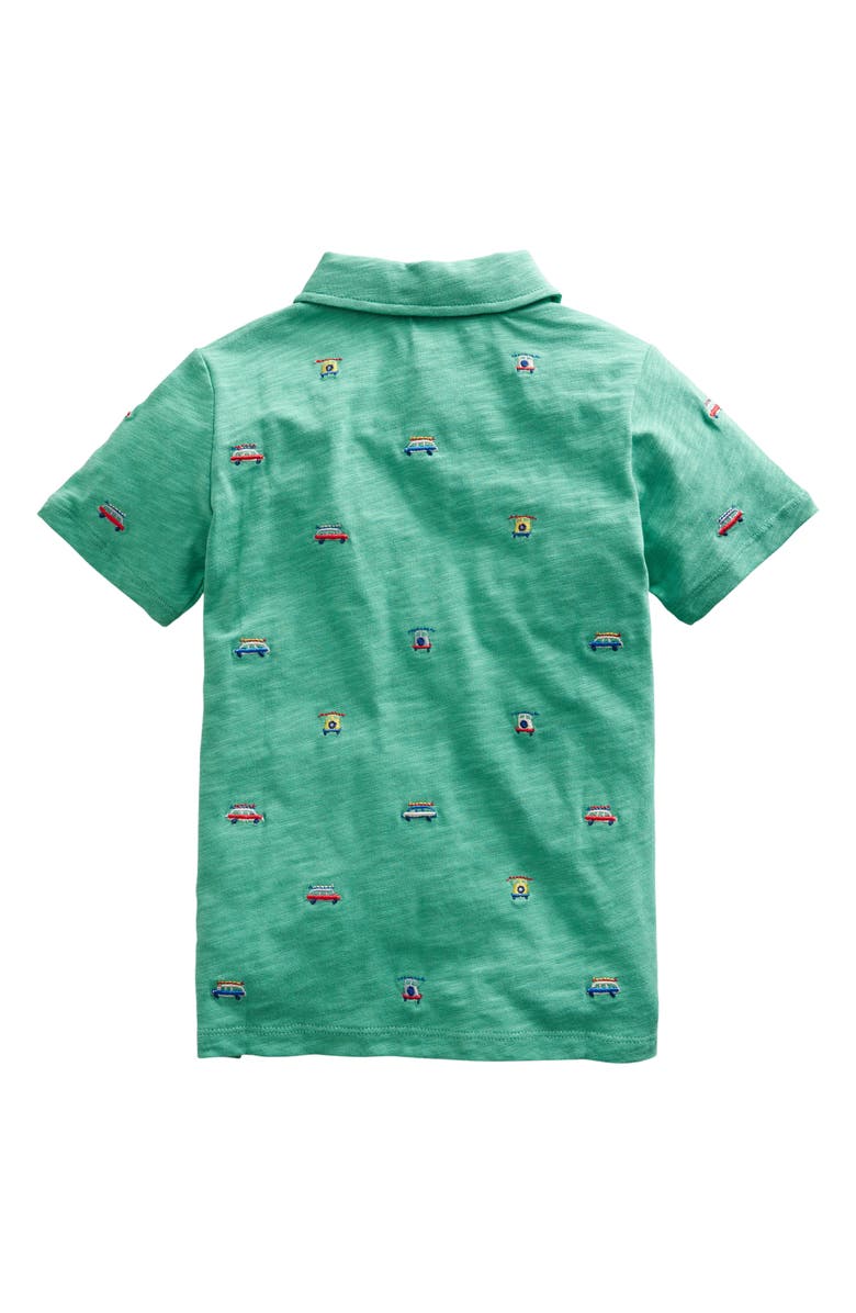 Mini Boden Kids' Cars Embroidered Cotton Polo, Alternate, color, 