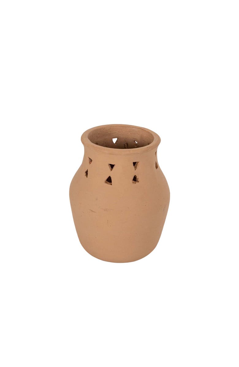 Foreside Home and Garden Southwest Cutout Vase Terracotta, Alternate, color, Orange