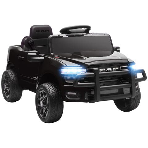 12V Kids Ride on Car Licensed Dodge RAM 3500 Ride on Toys for Toddlers with Dual Motors Remote Control Suspension Bluetooth and Lights