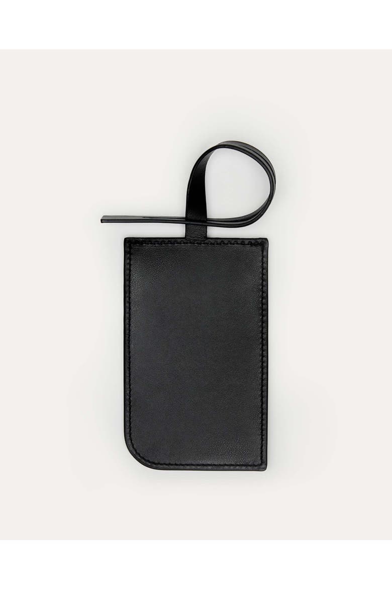 Arch Smooth Leather Luggage Tag, Alternate, color, Black