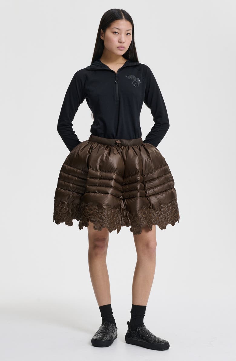 Cecilie Bahnsen x The North Face Quilted Down Skirt, Alternate, color, Soil Brown