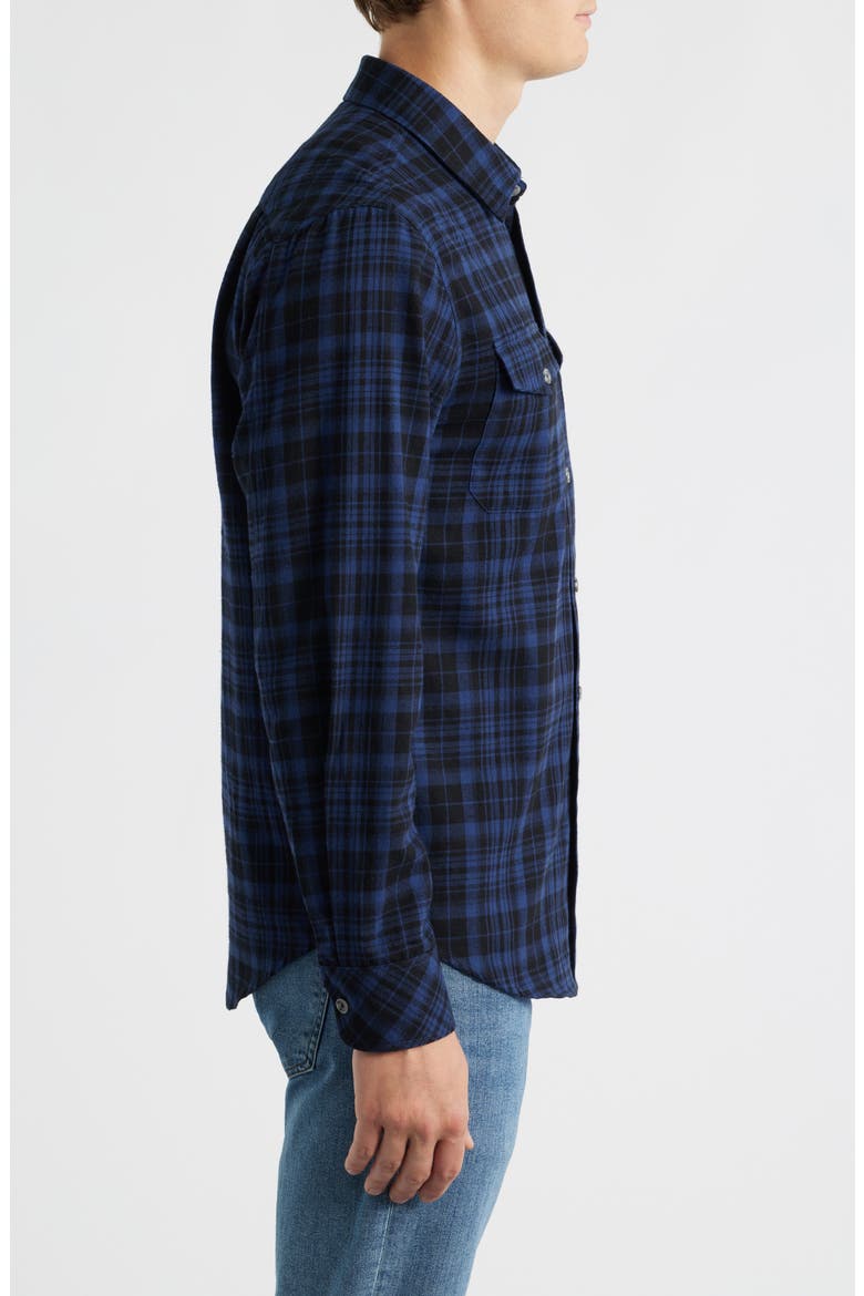 Ysabel Modern Fit Plaid Cotton Button-Up Shirt, Alternate, color, BLUE
