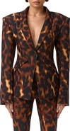 Naked Wardrobe Animal Print Ponte Blazer