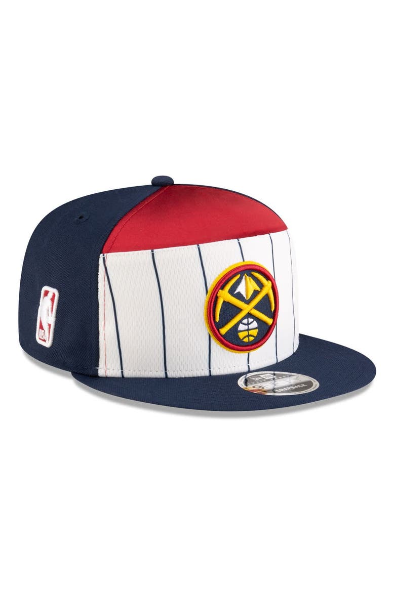 Men's New Era  White/Navy Denver Nuggets 2025 NBA Tip Off Split Panel 9FIFTY Snapback Hat, Main, color, White
