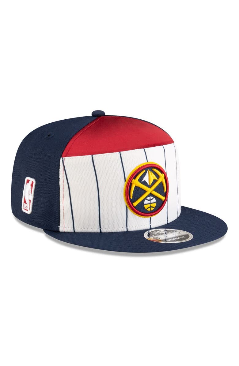 New Era Men's New Era  White/Navy Denver Nuggets 2025 NBA Tip Off Split Panel 9FIFTY Snapback Hat, Main, color, White