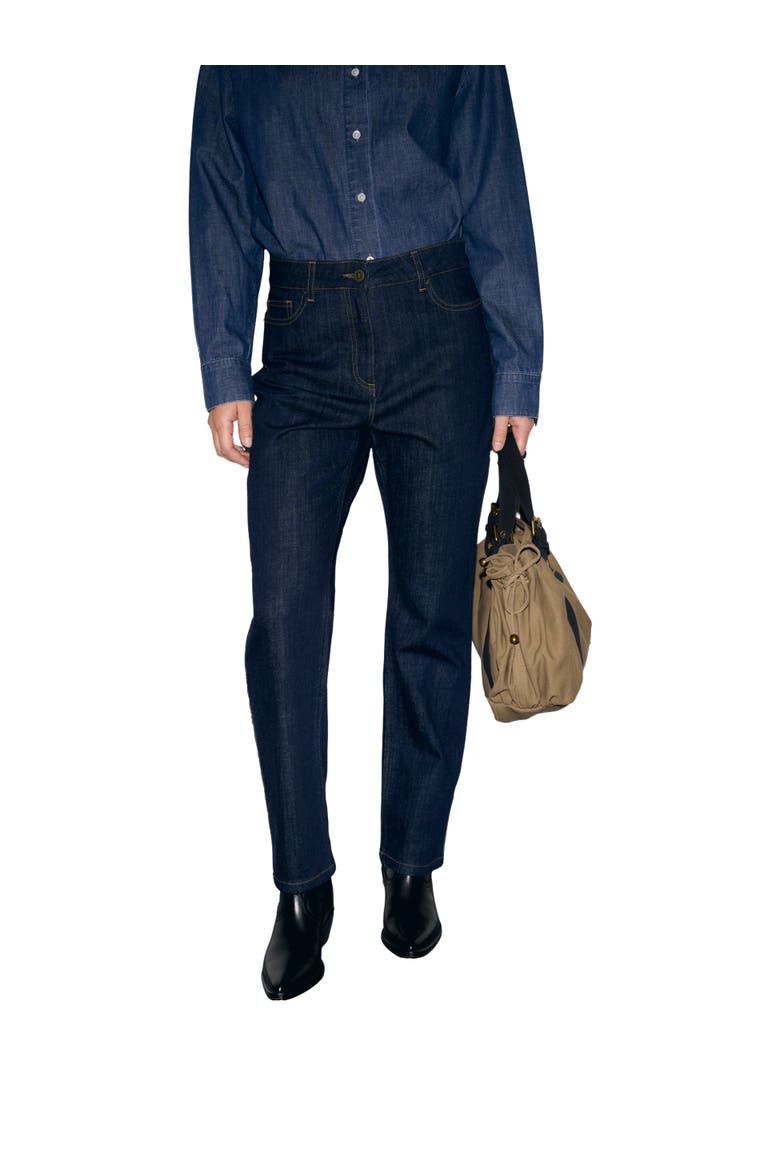 Iza Mid Rise Straight Cut Jeans, Alternate, color, Jeans